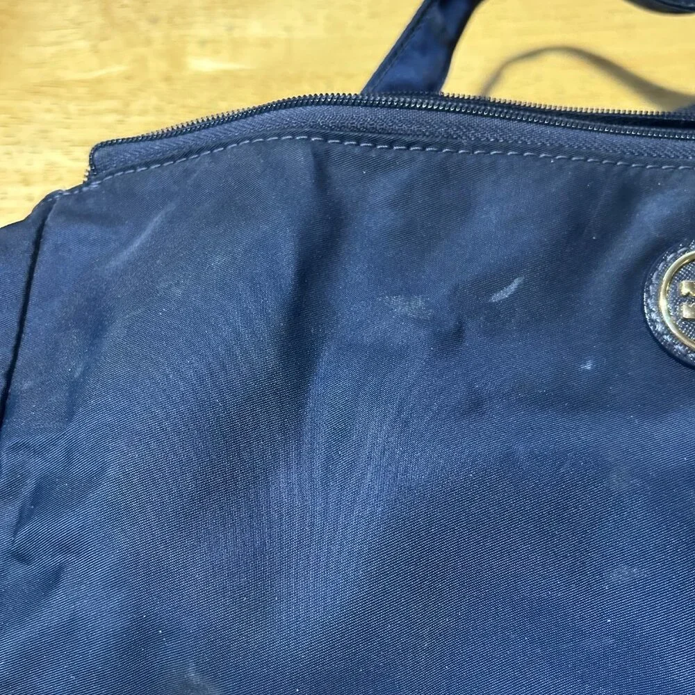 Womens Tory Burch Navy Blue Nylon TT Baby Designer Diaper Bag